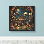 Surreal Skeletons III Canvas Afdruk (Insitu (Houten vloer))