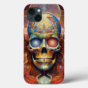 Surreal Skull Colorful Visionary Art iPhone 13 Hoesje