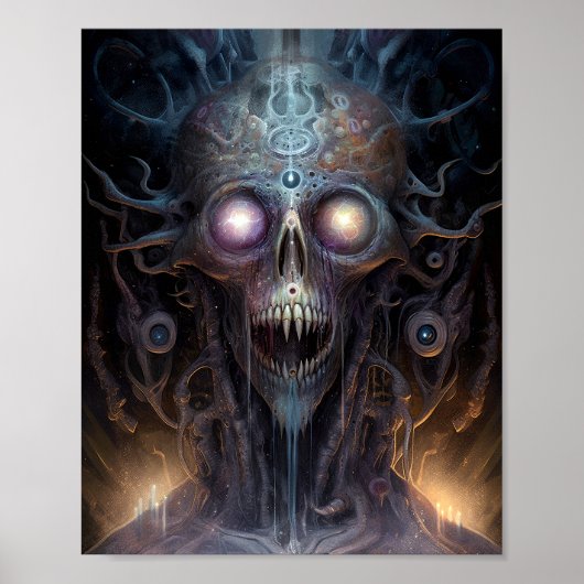 Surreal Skull Gothic Horror Art Poster (Voorkant)