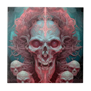 Surreal Skull Gothic Horror Art Tegeltje