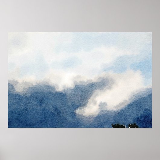 Surreal Sky en Clouds Waterverf schilderen Poster (Voorkant)