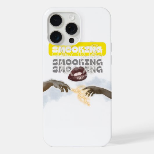 Surreal Smoking Lips and Michelangelo Hands PopArt (Verso)