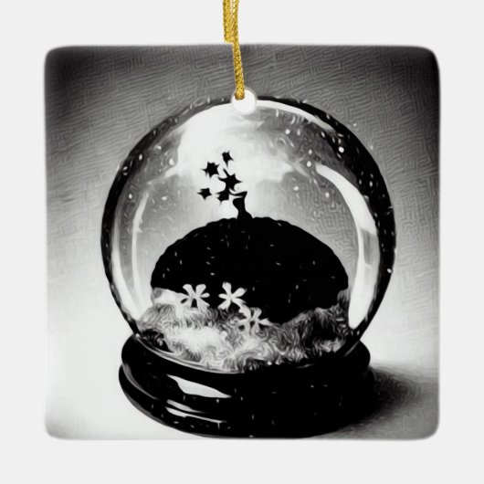 Surreal Snow Wereldbol Keramisch Ornament (Voorkant)