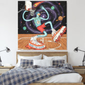Surreal Space Dunk Stretched Canvas Afdruk (Insitu (Slaapkamer))