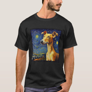 Surreal Sterrennacht Whippet Dog T-shirt