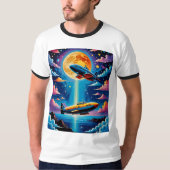 Surreal Submarine Moonlift T Shirt Design (Voorkant)