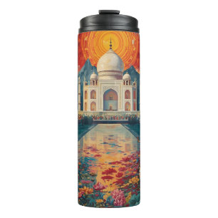 Surreal Taj Mahal droomlandschap levendig India Thermosbeker