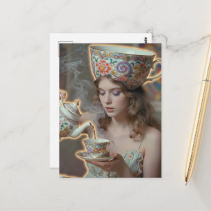 Surreal thee vrouw briefkaart