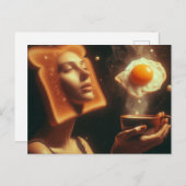 Surreal Toast Wang Egg Ontbijt Vrouw Briefkaart (Voorkant / Achterkant)