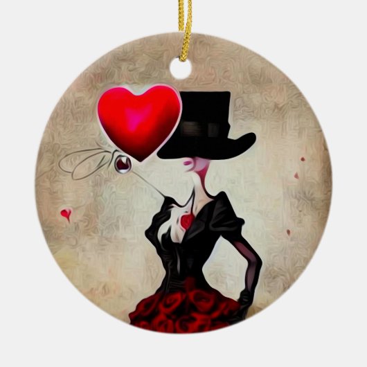 Surreal  Top Hat Lady Keramisch Ornament (Voorkant)