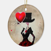 Surreal  Top Hat Lady Keramisch Ornament (Links)