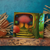 Surreal Tree House in Forest Tabletop Fotoplaat (Zijkant)