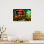 Surreal Tree House in het bos Poster (Keuken)
