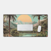 Surreal Tropical Lake With Palm Trees (Clavier et souris)