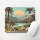 Surreal Tropical Lake With Palm Trees Muismat (Met muis)
