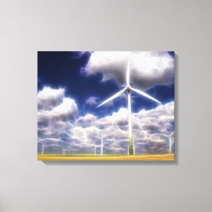 Surreal Turbo Windmills Wrapped Canvas Afdruk