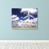 Surreal Turbo Windmills Wrapped Canvas Afdruk (Insitu (Houten vloer))