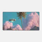 Surreal UFO and Palm Tree Mountain Scene (Recto)