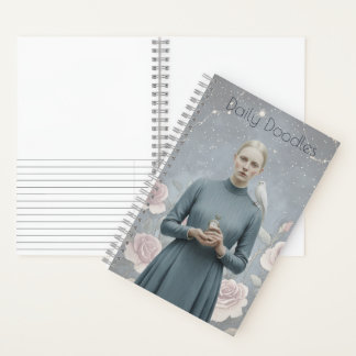 Surreal Vrouw Hemels Bloemmotief Krabbelboek Journ Notitieboek