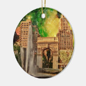 Surreal Washington Square Park, NYC Keramisch Ornament (Links)