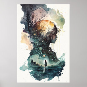 Surreal Waterverf Illustration Poster