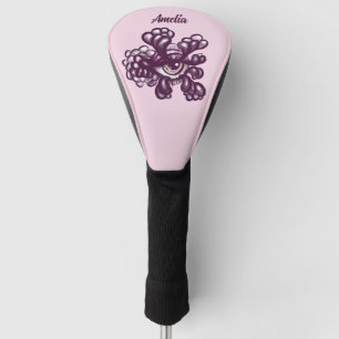 Surreal Weirdcore Oog Kunstwerk in Dromerige Paste Golfheadcover