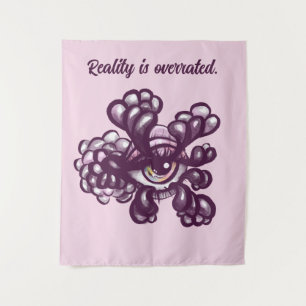 Surreal Weirdcore-oogkunst in droomachtig pastel Wandkleed