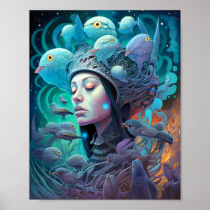 Surreal Woman Voed Visionary Art Poster