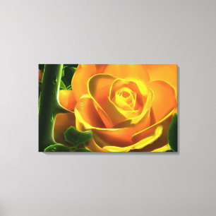 Surreal Yellow Rose Wrapped Canvas Afdruk