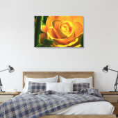 Surreal Yellow Rose Wrapped Canvas Afdruk (Insitu (Slaapkamer))