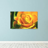 Surreal Yellow Rose Wrapped Canvas Afdruk (Insitu (Houten vloer))