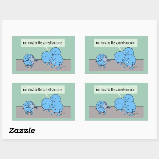 Surréalisme Cercle rectangle autocollant (Feuille)