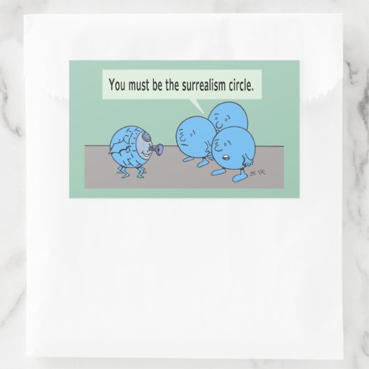 Surréalisme Cercle rectangle autocollant (Sac)