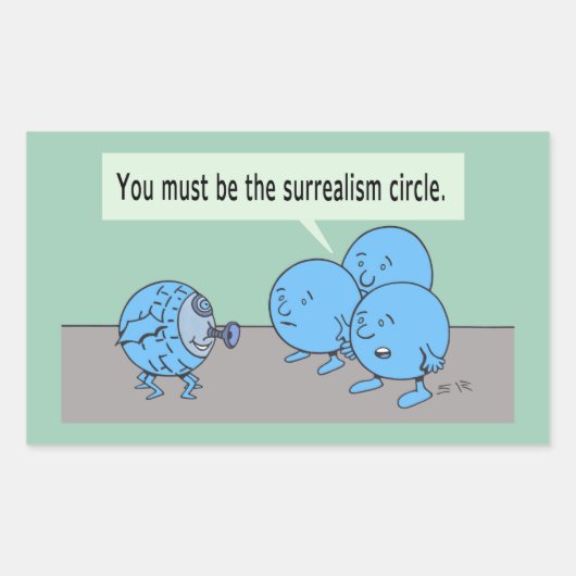 Surréalisme Cercle rectangle autocollant (Devant)