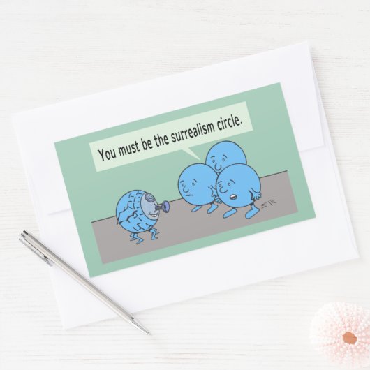 Surréalisme Cercle rectangle autocollant (Enveloppe)