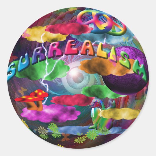 Surrealisme Ronde Sticker (Voorkant)