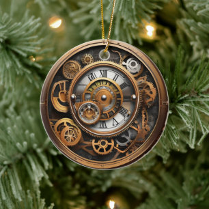 Surrealisme Steampunk Time Clock Gears Keramisch Ornament