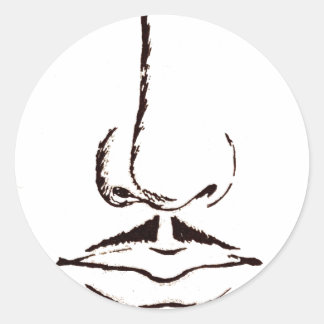  surrealist voor snor ronde sticker