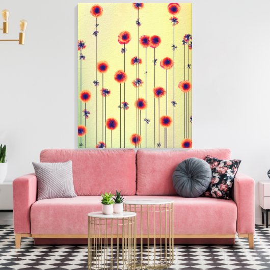 Surrealistisch 22 x 28 Moderne Wildbloemen Canvas Afdruk (Insitu (Woonkamer))
