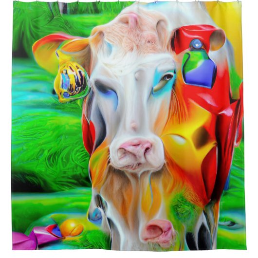 Surrealistisch Boerderij Art Douchegordijn (Voorkant)