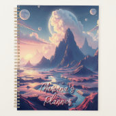 Surrealistisch buitenaards landschap gepersonalise planner (Voorkant)