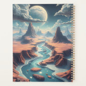 Surrealistisch buitenaards landschap gepersonalise planner (Achterkant)