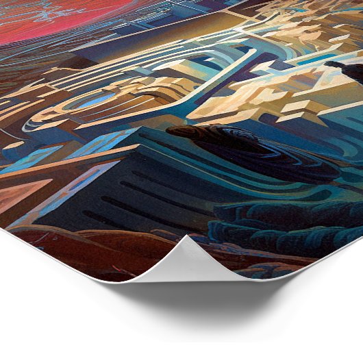 Surrealistisch doolhof landschap poster (Hoek)