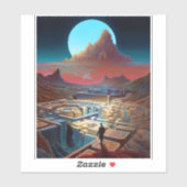 Surrealistisch doolhof landschap sticker (Vel)