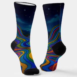 Surrealistisch Dreamscape Maanlicht Regenboogland Sokken