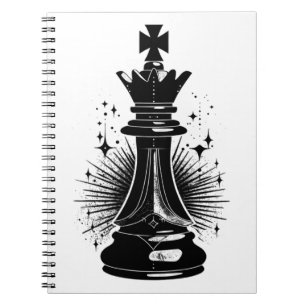 Surrealistisch esthetisch schaaksymbool notitieboek