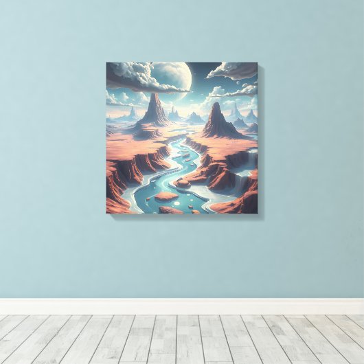 Surrealistisch etherisch landschap | magische were canvas afdruk (Insitu (Houten vloer))
