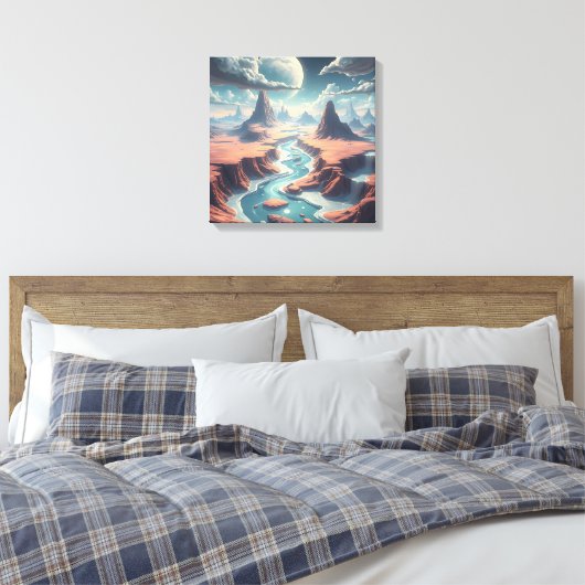 Surrealistisch etherisch landschap | magische were canvas afdruk (Insitu (Slaapkamer))