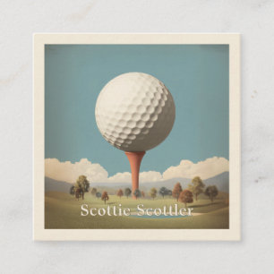 Surrealistisch golfballandschap vierkante visitekaartje