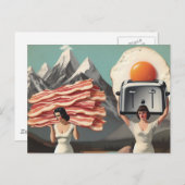 Surrealistisch ontbijt dames in de bergen briefkaart (Voorkant / Achterkant)